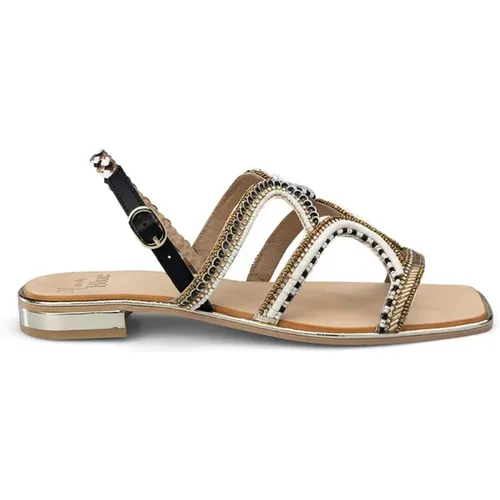 Flat Beaded Sandal , female, Sizes: 3 UK, 5 UK, 6 UK, 7 UK, 8 UK, 4 UK - Alma en Pena - Modalova