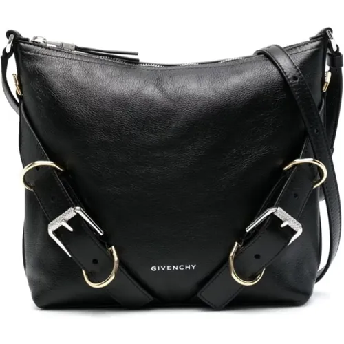 Strukturierte Leder Umhängetasche Schwarz,Schwarze Voyou Crossbody Tasche - Givenchy - Modalova