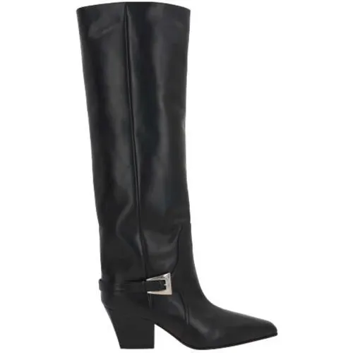 Leather Pull-On Boots with Decorative Strap , female, Sizes: 4 UK, 5 UK, 3 UK, 3 1/2 UK - Paris Texas - Modalova