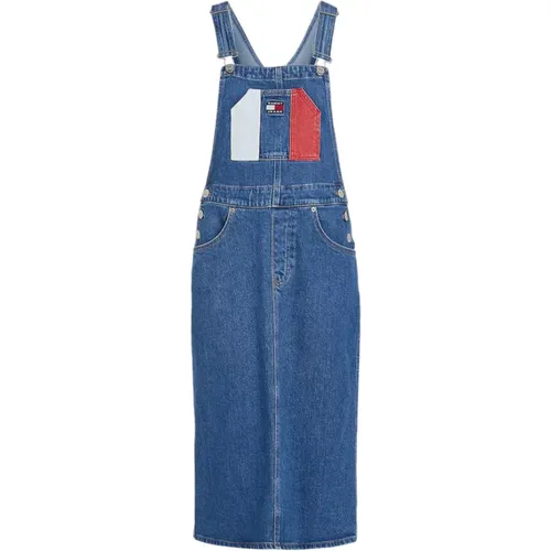 Midi Kleid , Damen, Größe: M - Tommy Jeans - Modalova