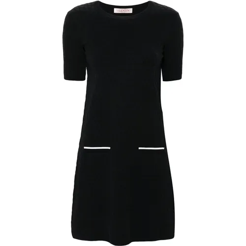 Elegant Black Dress with Unique Design , female, Sizes: S, L - Valentino Garavani - Modalova