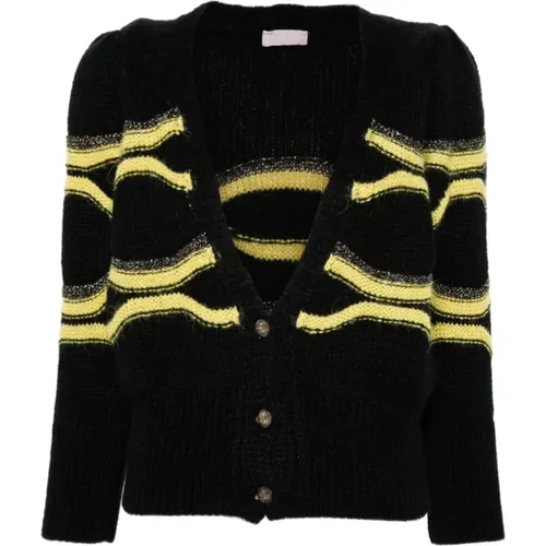 Cardigan with yellow stripes , female, Sizes: L - Liu Jo - Modalova