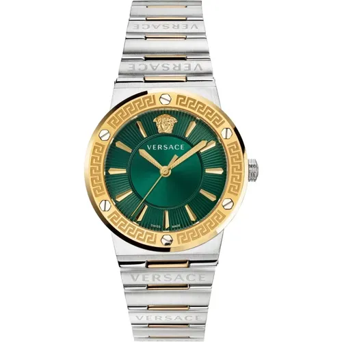 Greca Logo Bicolor Watch , female, Sizes: ONE SIZE - Versace - Modalova