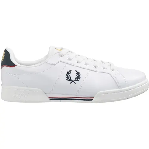 Leder Schnürverschluss Sneakers , Herren, Größe: 42 EU - Fred Perry - Modalova