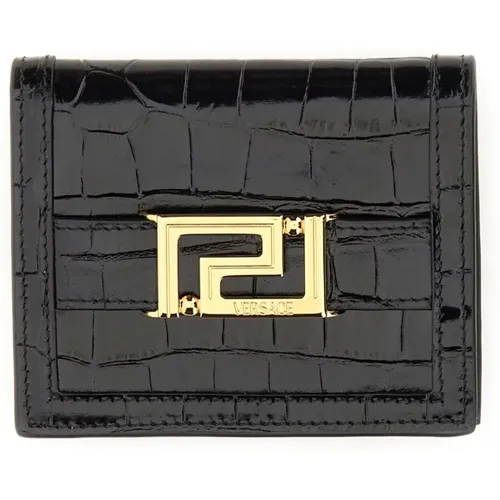 Luxurious Leather Goddess Wallet , female, Sizes: ONE SIZE - Versace - Modalova