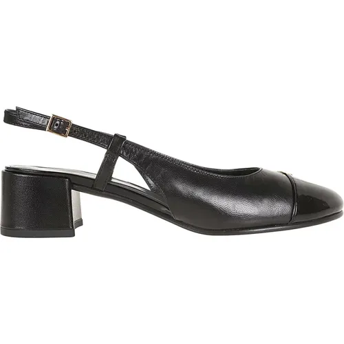 Schwarze Cap-Toe Slingback Schuhe , Damen, Größe: 35 1/2 EU - TORY BURCH - Modalova