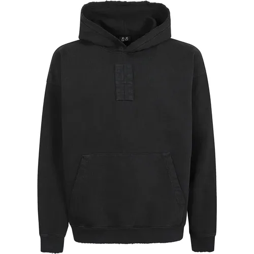 Schwarzer Laser-Hoodie mit Kordelzug - 44 Label Group - Modalova