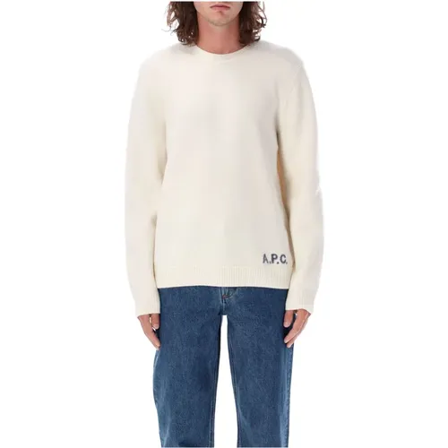 Ecru Strickpullover Edward Stil , Herren, Größe: L - A.P.C. - Modalova