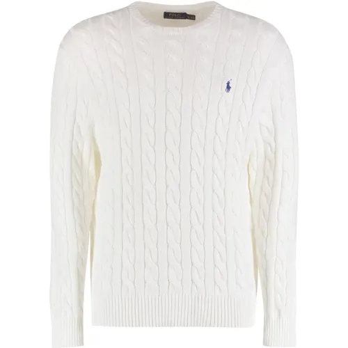 Embroidered Cable Knit Pullover , male, Sizes: XL, L - Ralph Lauren - Modalova