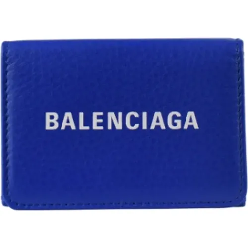 Blaue Körnige Leder Mini Brieftasche - Balenciaga - Modalova
