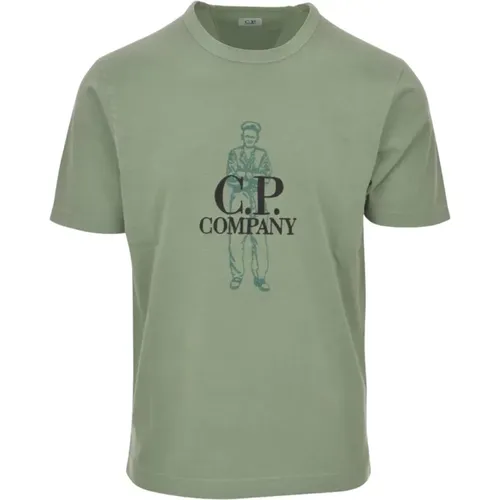 Kurzarm T-Shirt Komfort Stil , Herren, Größe: S - C.P. Company - Modalova
