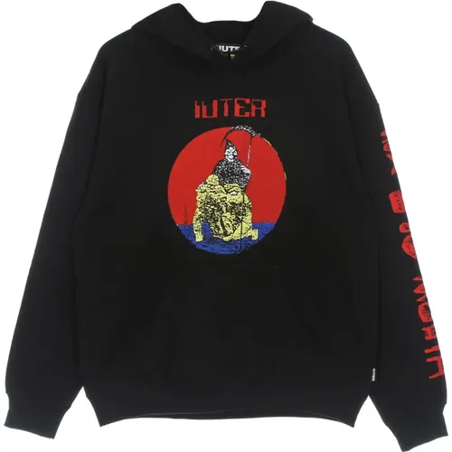 Demon Hoodie Leichter Sweatshirt Schwarz , Herren, Größe: M - IUTER - Modalova