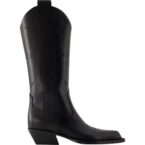Fashionable Leather Boots , female, Sizes: 2 UK, 4 UK - Off White - Modalova