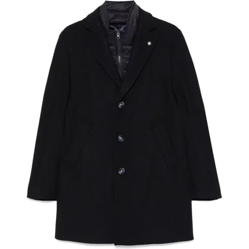 Wool Blend Layered Coat , male, Sizes: 2XL, L, XL - Manuel Ritz - Modalova