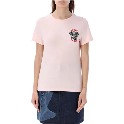 Rosa Elefant Klassisches T-Shirt - Kenzo - Modalova