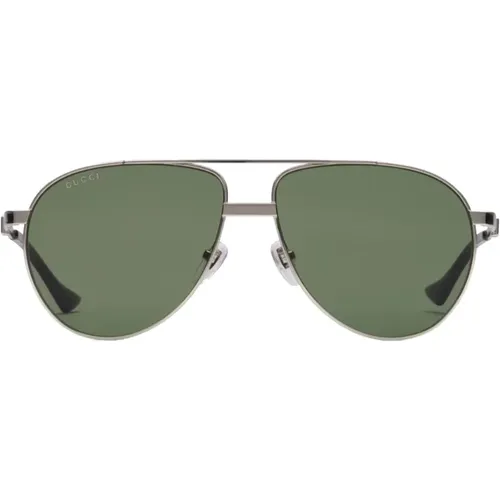 Metall Aviator Sonnenbrille mit Grünen Gläsern - Gucci - Modalova