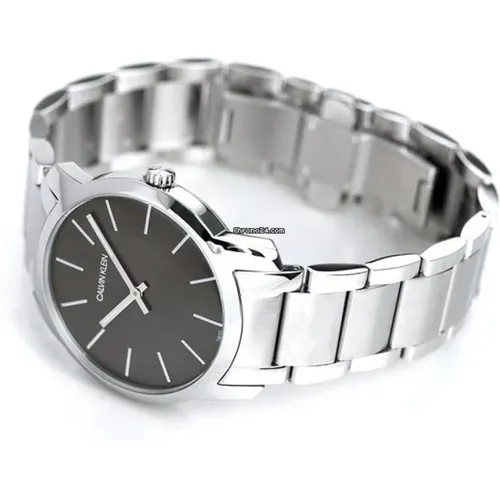City - Steel - Quartz Watch - 37mm - Grey , male, Sizes: ONE SIZE - Calvin Klein - Modalova