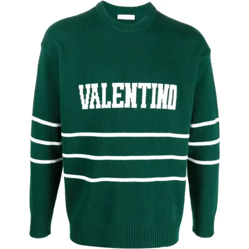 Logo-Intarsia Wool-Cashmere Sweater , male, Sizes: M, L - Valentino Garavani - Modalova