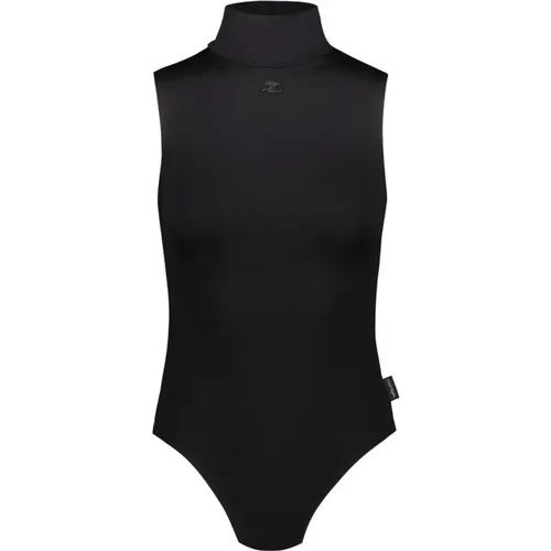 Techno Jersey Mockneck Bodysuit , female, Sizes: M, L - Courrèges - Modalova