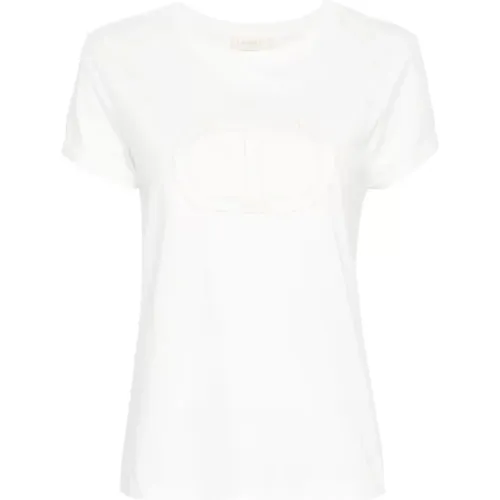 Embroidered T-Shirt , female, Sizes: XS, M, 2XS, L, XL - Twinset - Modalova