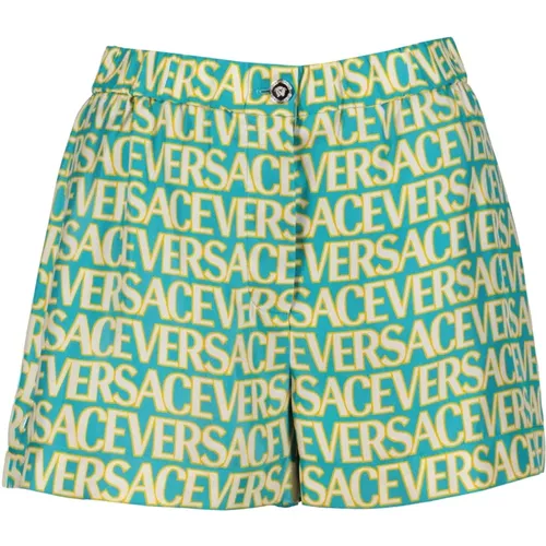 Seidene Badehose Metall Medusa Finish , Damen, Größe: 2XS - Versace - Modalova