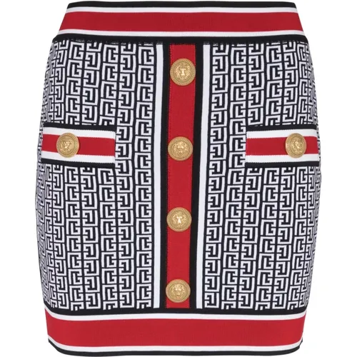 Knit skirt with buttons , female, Sizes: XS, 2XS - Balmain - Modalova