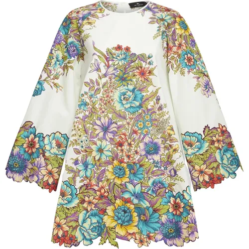 Multicolour Bouquet Print Mini Dress , female, Sizes: M, S - ETRO - Modalova