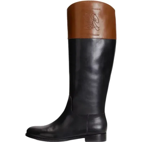 Justine Hohe Hohe Stiefel mit Niedrigem Absatz , Damen, Größe: 39 EU - Ralph Lauren - Modalova