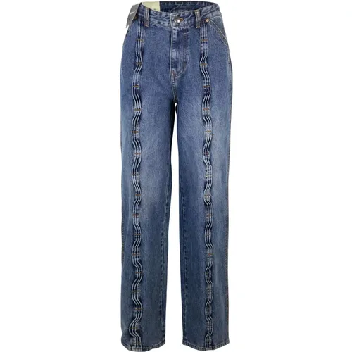 Denim Wide Leg Jeans with Front Appliques , male, Sizes: W30, W31 - Andersson Bell - Modalova