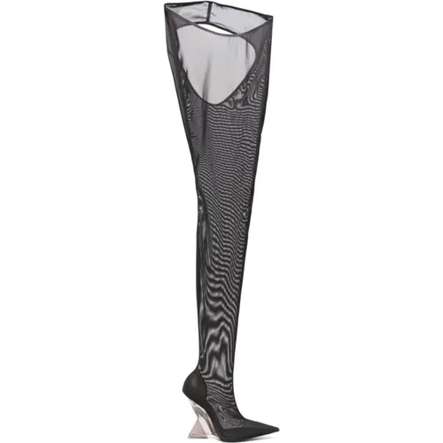 Thigh-High Transparent Heeled Boots , female, Sizes: 7 UK, 5 UK - The Attico - Modalova