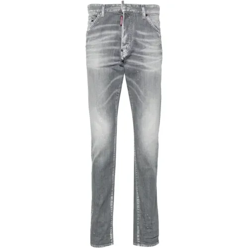 Graue Distressed Denim Skinny Hose , Herren, Größe: 2XL - Dsquared2 - Modalova