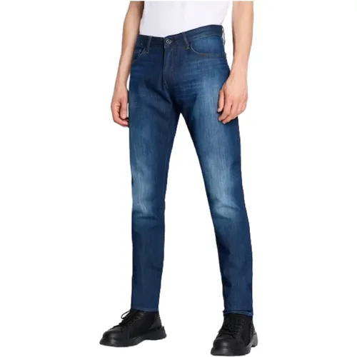 Blaue Skinny Jeans , Herren, Größe: W32 - Armani Exchange - Modalova