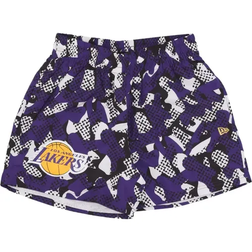 NBA Team AOP Shorts Purple/White , male, Sizes: XL, L - new era - Modalova