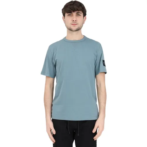 Blaues Patch Logo T-Shirt für Herren - Calvin Klein Jeans - Modalova