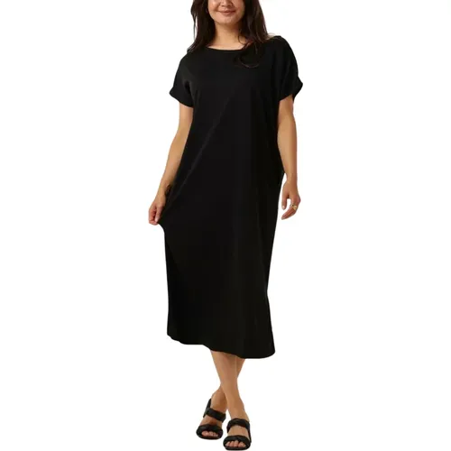 Boat Neck Short Sleeve Midi Kleid , Damen, Größe: M - Minus - Modalova