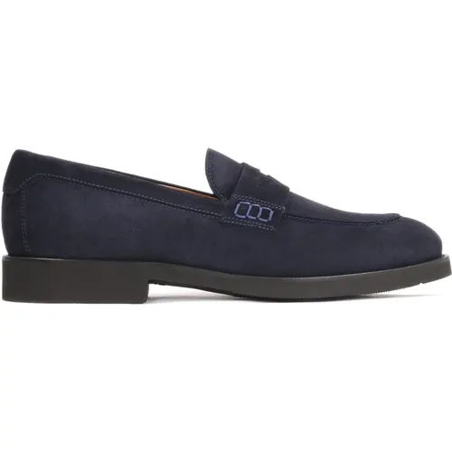 Marineblaue Wildleder Loafers Stilvolles Modell , Herren, Größe: 40 EU - Kazar - Modalova