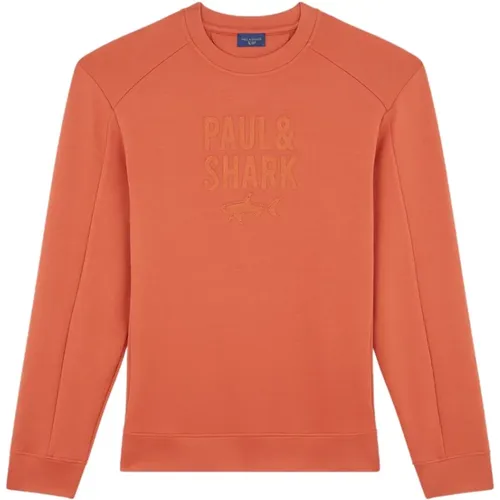 Strukturierter Rundhals-Sweatshirt , Herren, Größe: S - PAUL & SHARK - Modalova