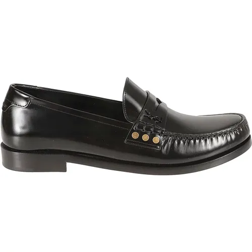 Flat Loafer Moc Shoes , male, Sizes: 9 1/2 UK, 6 UK, 9 UK, 11 UK, 7 UK, 7 1/2 UK, 10 UK, 8 1/2 UK - Saint Laurent - Modalova