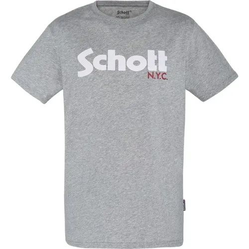 Lässiges Logo Print T-Shirt - Schott NYC - Modalova