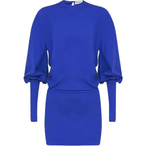 Kurzes Drapiertes Elektrisch Blaues Kleid - The Attico - Modalova