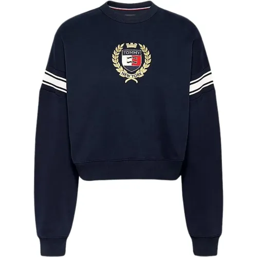 College Style Sweater , female, Sizes: S - Tommy Hilfiger - Modalova