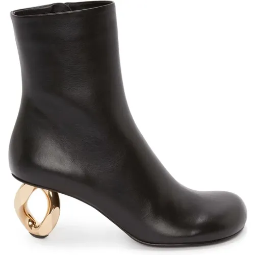 Schwarze Lederkette Stiefeletten - JW Anderson - Modalova