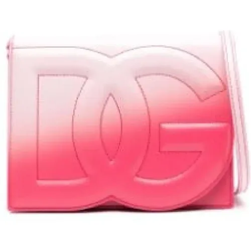 Logo-bestickte Leder-Crossbody-Tasche - Dolce & Gabbana - Modalova