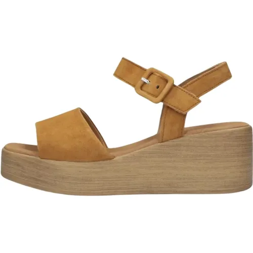 Cognac Wildleder Sandalen Stilvolles Modell , Damen, Größe: 40 1/2 EU - Gabor - Modalova