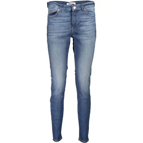 Skinny Washed Jeans with Button Closure , female, Sizes: W32 L30, W31 L30, W28 L30, W26 L30, W29 L30, W30 L30, W27 L30 - Tommy Hilfiger - Modalova