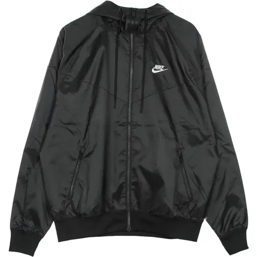 Sportswear Windrunner Kapuzenjacke Schwarz/Weiß , Damen, Größe: L - Nike - Modalova