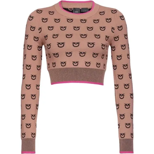 Furetto Knit Tube Logo Sweater , female, Sizes: XS, M - pinko - Modalova