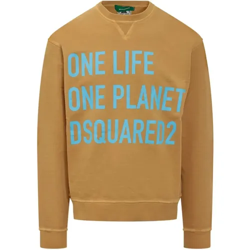 One Life Crew-Neck Sweatshirt , Herren, Größe: M - Dsquared2 - Modalova