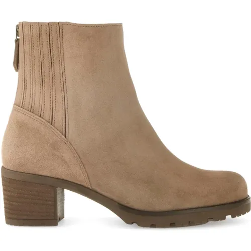 Taupe Wildleder Leder Stiefeletten , Damen, Größe: 36 EU - Gabor - Modalova