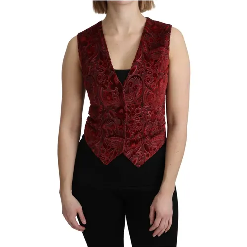 Luxury Brocade Vest , female, Sizes: XS - Dolce & Gabbana - Modalova